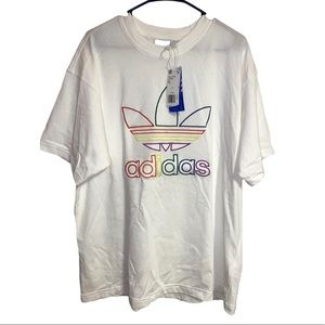 Adidas NWT mens Lqbtq pride 🏳️‍🌈 t-shirt, embroidered trefoil logo design, Large